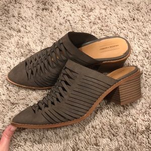 Like new gray/brown mules